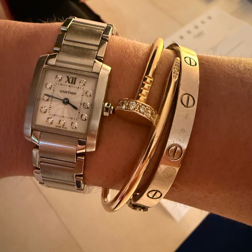 Cartier Silver Watch with Blue Accents - Picture 4 of 16